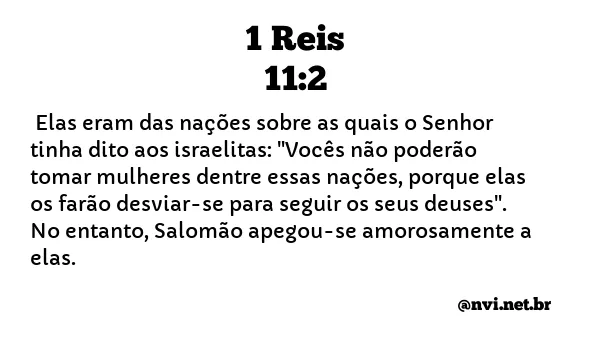 1 REIS 11:2 NVI NOVA VERSÃO INTERNACIONAL