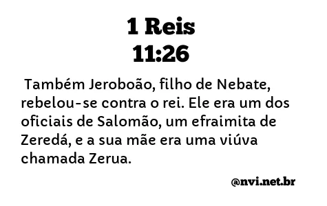 1 REIS 11:26 NVI NOVA VERSÃO INTERNACIONAL