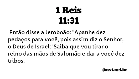 1 REIS 11:31 NVI NOVA VERSÃO INTERNACIONAL