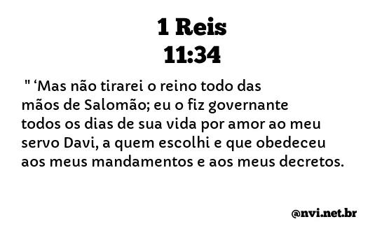 1 REIS 11:34 NVI NOVA VERSÃO INTERNACIONAL