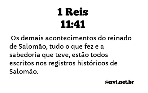 1 REIS 11:41 NVI NOVA VERSÃO INTERNACIONAL