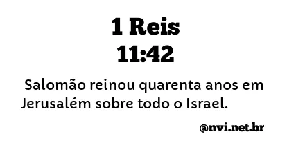 1 REIS 11:42 NVI NOVA VERSÃO INTERNACIONAL