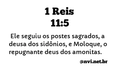 1 REIS 11:5 NVI NOVA VERSÃO INTERNACIONAL