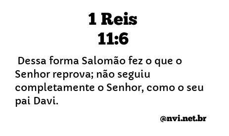 1 REIS 11:6 NVI NOVA VERSÃO INTERNACIONAL