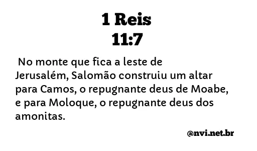 1 REIS 11:7 NVI NOVA VERSÃO INTERNACIONAL