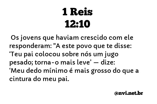 1 REIS 12:10 NVI NOVA VERSÃO INTERNACIONAL