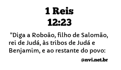 1 REIS 12:23 NVI NOVA VERSÃO INTERNACIONAL