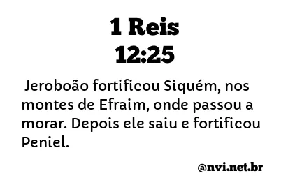 1 REIS 12:25 NVI NOVA VERSÃO INTERNACIONAL