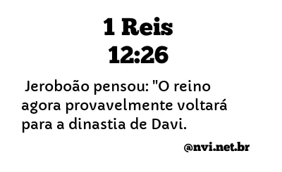 1 REIS 12:26 NVI NOVA VERSÃO INTERNACIONAL