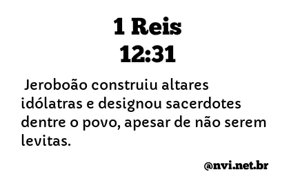 1 REIS 12:31 NVI NOVA VERSÃO INTERNACIONAL