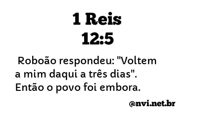 1 REIS 12:5 NVI NOVA VERSÃO INTERNACIONAL