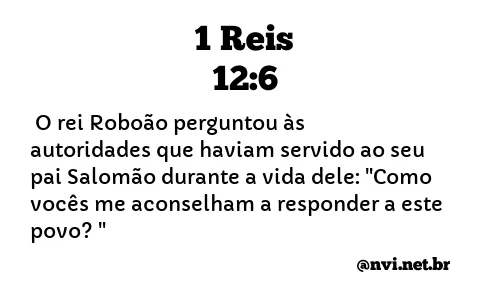 1 REIS 12:6 NVI NOVA VERSÃO INTERNACIONAL