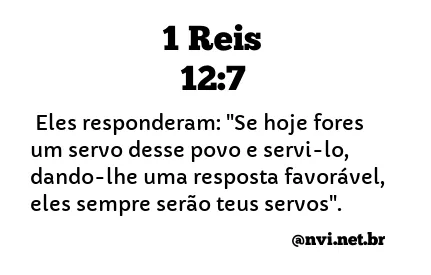 1 REIS 12:7 NVI NOVA VERSÃO INTERNACIONAL