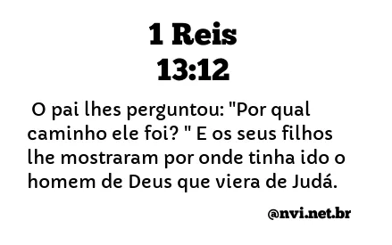 1 REIS 13:12 NVI NOVA VERSÃO INTERNACIONAL