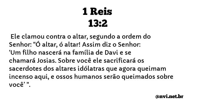 1 REIS 13:2 NVI NOVA VERSÃO INTERNACIONAL