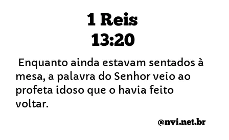 1 REIS 13:20 NVI NOVA VERSÃO INTERNACIONAL