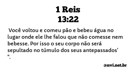 1 REIS 13:22 NVI NOVA VERSÃO INTERNACIONAL