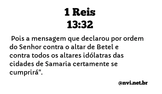 1 REIS 13:32 NVI NOVA VERSÃO INTERNACIONAL