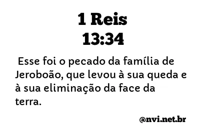 1 REIS 13:34 NVI NOVA VERSÃO INTERNACIONAL