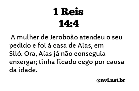 1 REIS 14:4 NVI NOVA VERSÃO INTERNACIONAL