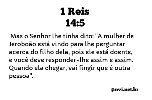 1 REIS 14:5 NVI NOVA VERSÃO INTERNACIONAL