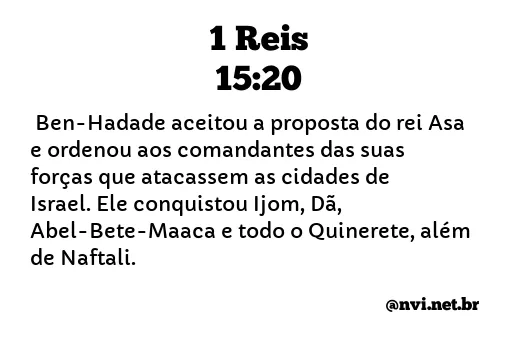 1 REIS 15:20 NVI NOVA VERSÃO INTERNACIONAL