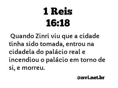 1 REIS 16:18 NVI NOVA VERSÃO INTERNACIONAL