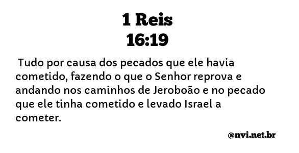 1 REIS 16:19 NVI NOVA VERSÃO INTERNACIONAL