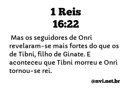 1 REIS 16:22 NVI NOVA VERSÃO INTERNACIONAL