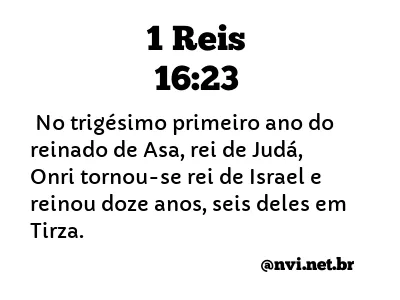 1 REIS 16:23 NVI NOVA VERSÃO INTERNACIONAL