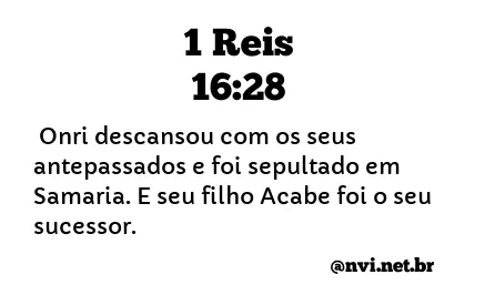 1 REIS 16:28 NVI NOVA VERSÃO INTERNACIONAL