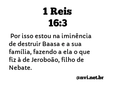 1 REIS 16:3 NVI NOVA VERSÃO INTERNACIONAL