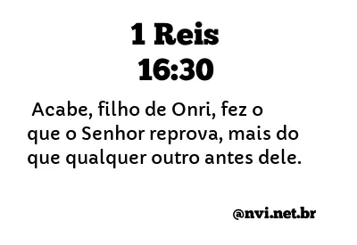 1 REIS 16:30 NVI NOVA VERSÃO INTERNACIONAL