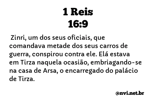 1 REIS 16:9 NVI NOVA VERSÃO INTERNACIONAL