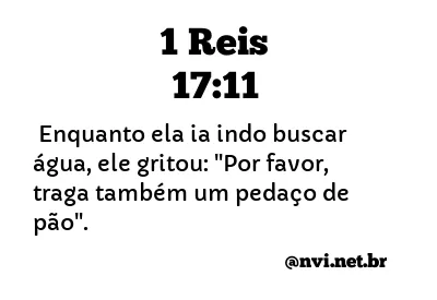 1 REIS 17:11 NVI NOVA VERSÃO INTERNACIONAL