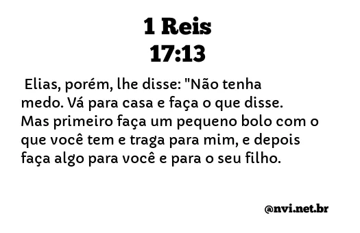 1 REIS 17:13 NVI NOVA VERSÃO INTERNACIONAL