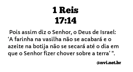 1 REIS 17:14 NVI NOVA VERSÃO INTERNACIONAL