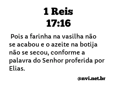 1 REIS 17:16 NVI NOVA VERSÃO INTERNACIONAL