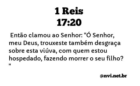 1 REIS 17:20 NVI NOVA VERSÃO INTERNACIONAL