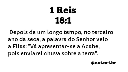 1 REIS 18:1 NVI NOVA VERSÃO INTERNACIONAL