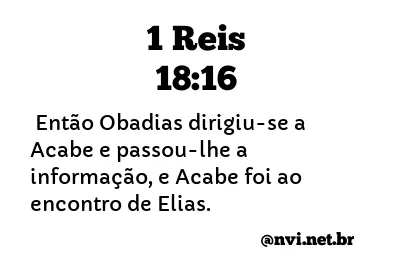 1 REIS 18:16 NVI NOVA VERSÃO INTERNACIONAL