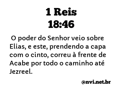 1 REIS 18:46 NVI NOVA VERSÃO INTERNACIONAL