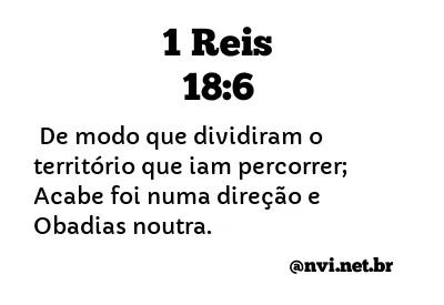 1 REIS 18:6 NVI NOVA VERSÃO INTERNACIONAL