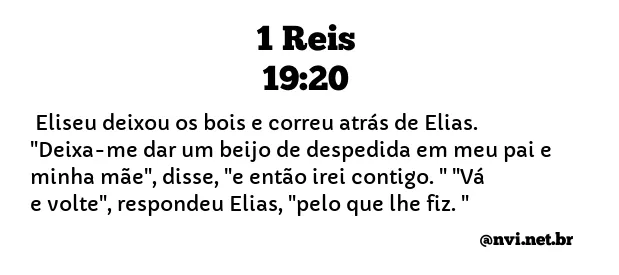 1 REIS 19:20 NVI NOVA VERSÃO INTERNACIONAL