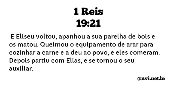 1 REIS 19:21 NVI NOVA VERSÃO INTERNACIONAL