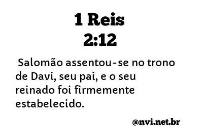 1 REIS 2:12 NVI NOVA VERSÃO INTERNACIONAL