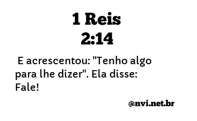 1 REIS 2:14 NVI NOVA VERSÃO INTERNACIONAL