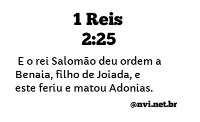 1 REIS 2:25 NVI NOVA VERSÃO INTERNACIONAL