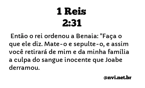 1 REIS 2:31 NVI NOVA VERSÃO INTERNACIONAL