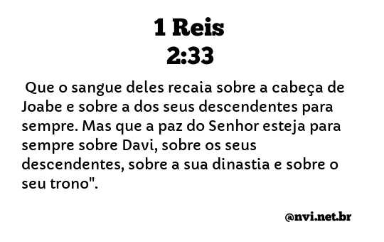 1 REIS 2:33 NVI NOVA VERSÃO INTERNACIONAL